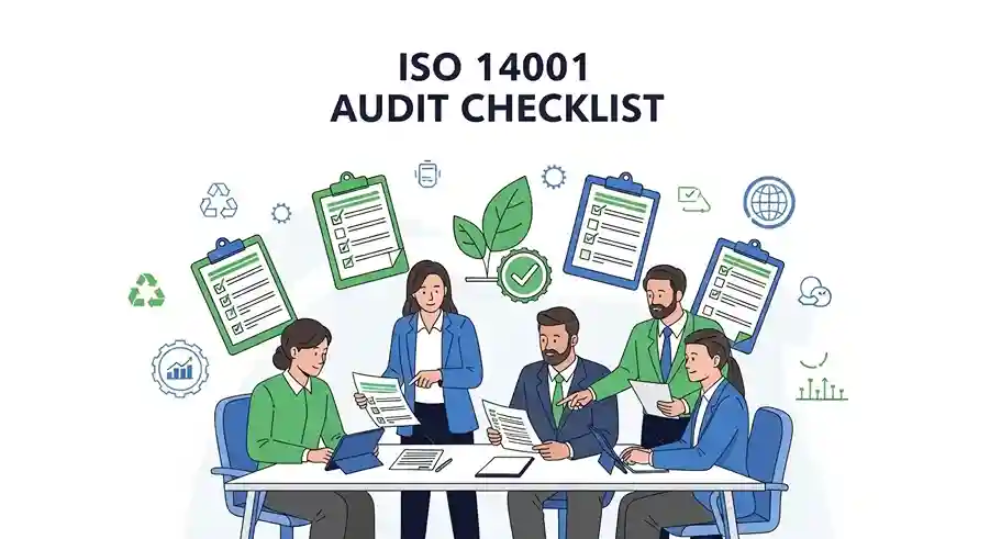 ISO 14001 audit checklist including internal audit and certification audit steps