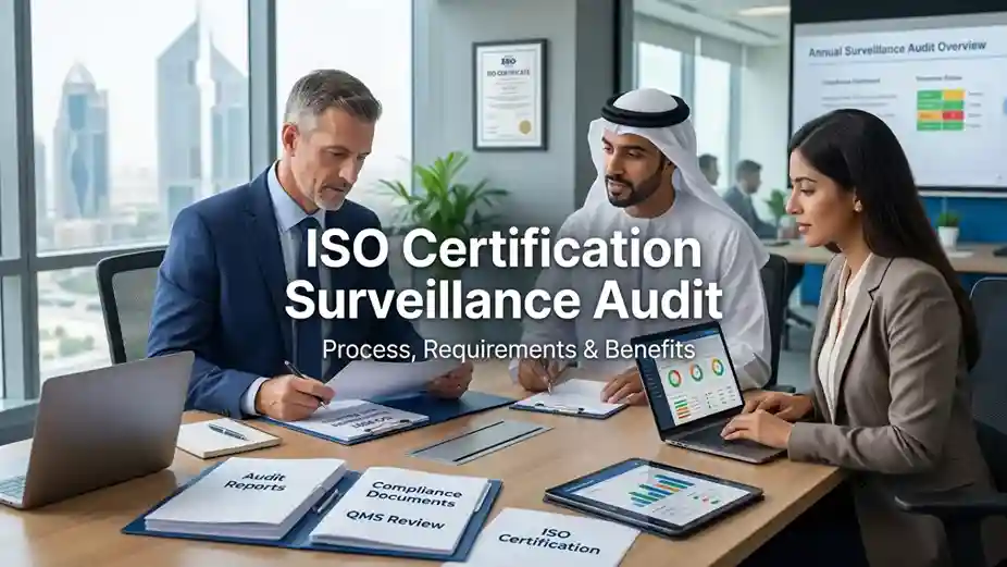 ISO certification surveillance audit meeting with compliance review and audit checklist discussion