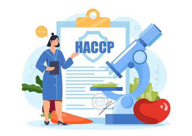HACCP certification process — food safety audit checklist and critical control point documents on a table