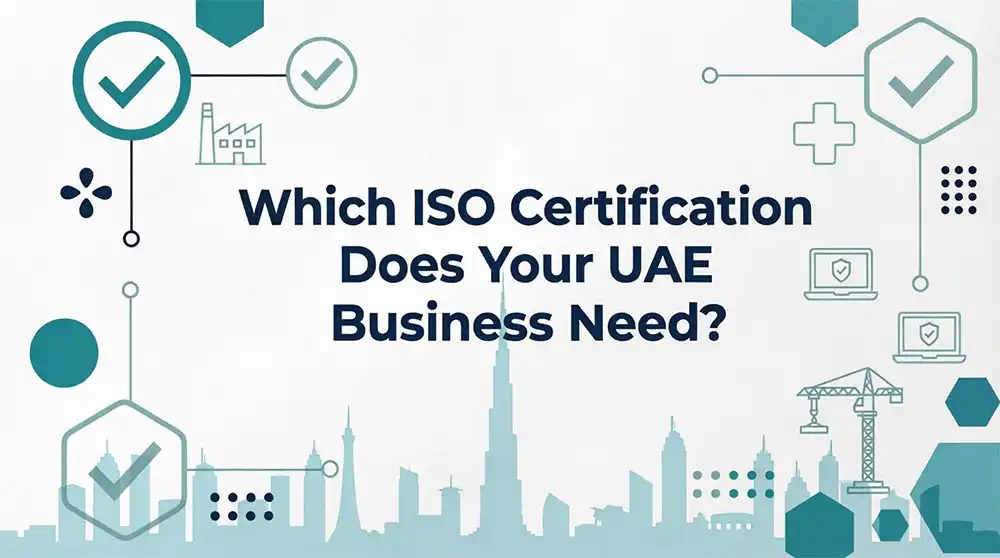 Guide showing which ISO certification UAE businesses need by industry — 9001, 14001, 45001, 22000